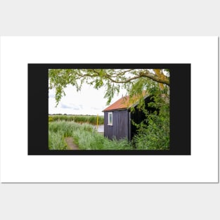 Wooden holiday rental on the waterfront of the River Bure Posters and Art